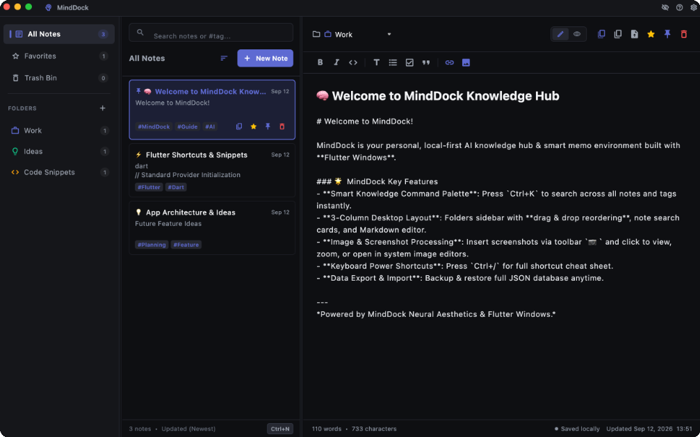 MindDock App Screen